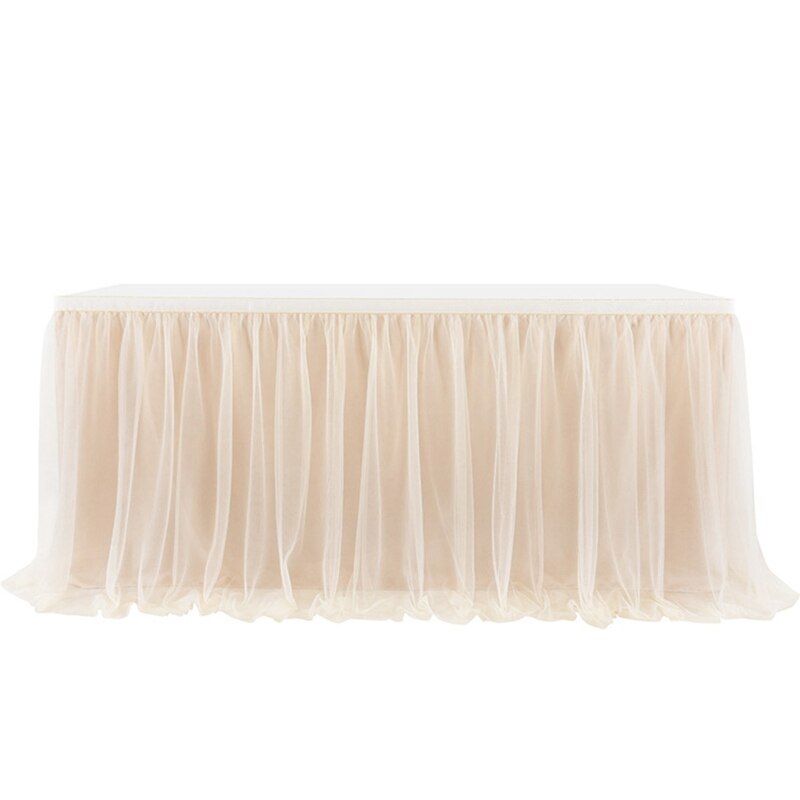 183x77cm Table Skirts Birthday Tulle Table Skirting Wedding Party Tutu Table Skirt Baby Shower Halloween Party Home Decor: Champagne