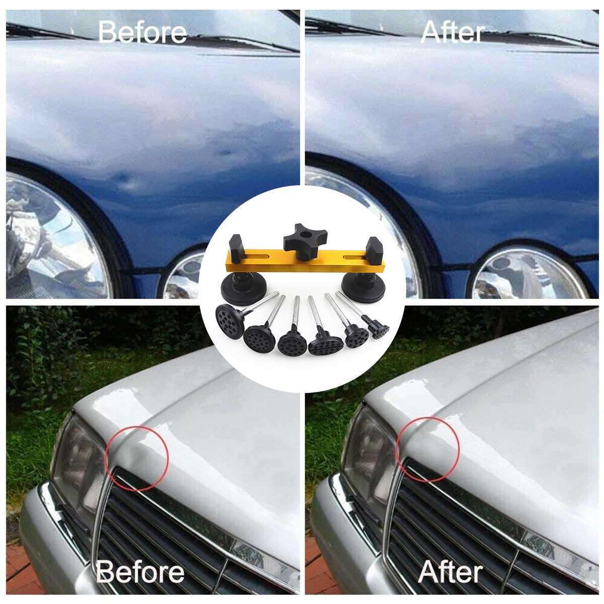 7Pcs Portable Concave Tooth And T-tooth Puller Kit Can Repair The Dents On Car For Daily Automobile And Motorcycle Maintenance