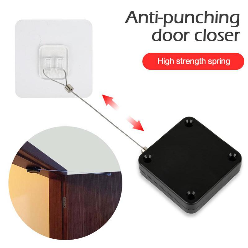 Cierrapuertas automático para puerta corredera sin perforaciones, mejoras para el hogar, cierre de puerta automático multifuncional, Sensor automático