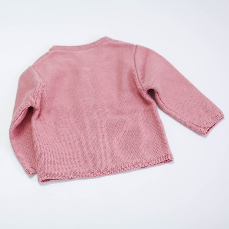 Herfst baby meisjes vest trui kinderen casual warme jas baby effen kleur geborduurde kleding jas 0-24m