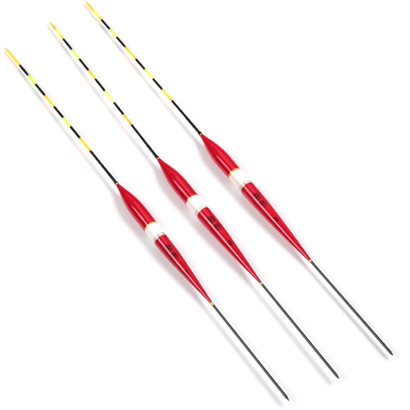 3Pcs/lot Led Electronic Fishing Float with Battery Night Floats Balsa Wood Night Vision Float Fishing Tackle Luminous Float: Red