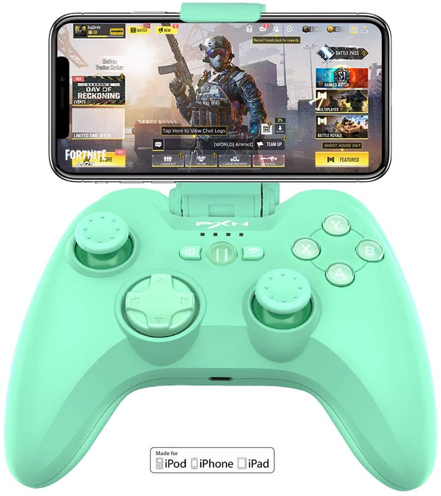 Mando de juegos para iPhone MFi, mando inalámbrico compatible con Bluetooth, PXN, iOS/Apple TV/iPod/iPad, color rosa