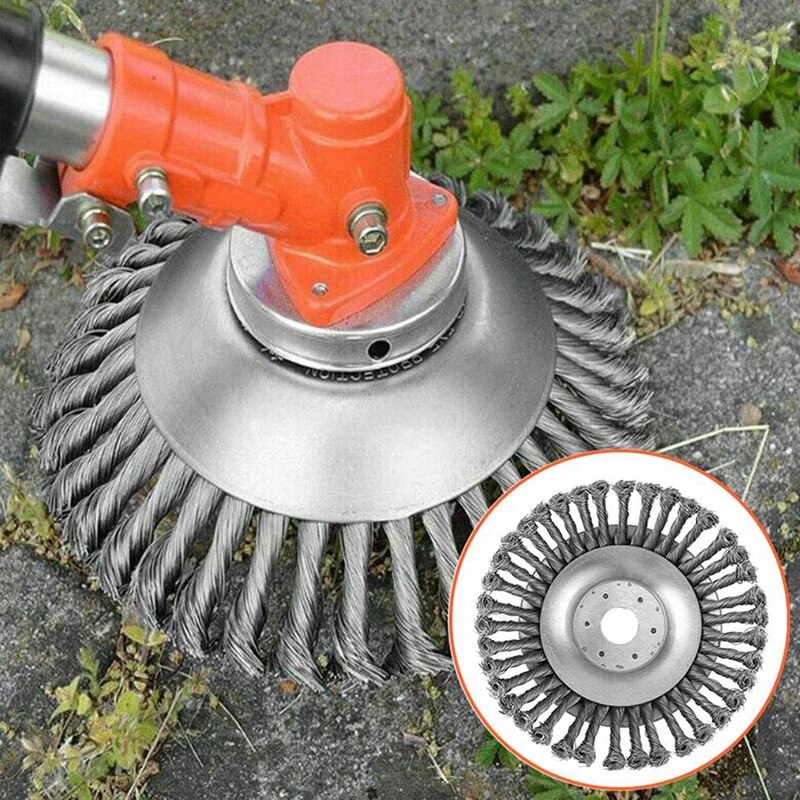 8 Inches Steal Wire Brush Cutter Trimmer Head Replacement Garden Grass Brush Cutting Head for String Trimmers