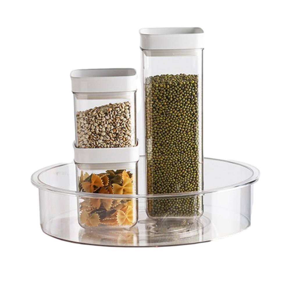 Turntable Storage Bin Practical Plastic Storage Box Of Tea Sweeteners And More Turntable Spice Rack For The Kitchen Cupboard Or