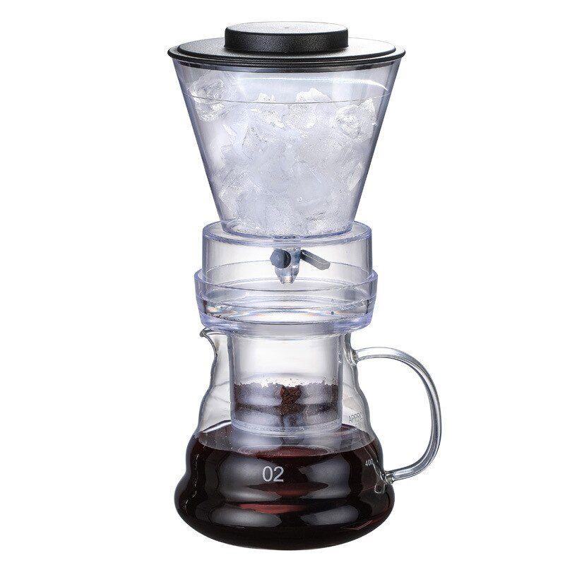 Ice Drip Coffee Pot Glass Coffee Maker Regulatable Dripper Filter Cold Brew Pots Iced Brewer Percolators Dutch Coffee Machine: 01 set