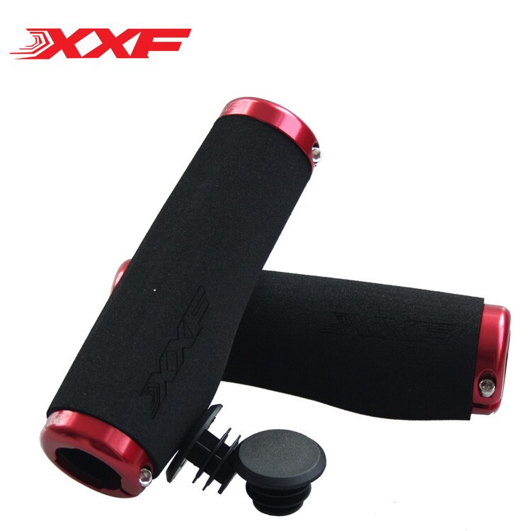 agarre de bicicleta, manilla bloqueable de aleación, manilla ergonómica de esponja suave para bicicleta de montaña, accesorios cómodos con cierre en barra,: Black red ring
