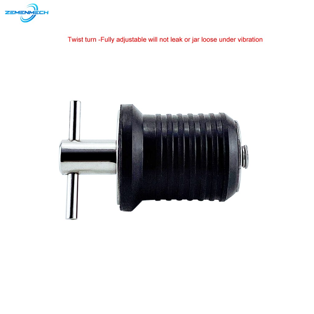 2PCS 304 Stainless Steel Handle Rubber Drain Plug T-Handle TWIST-IN Hull Livewell Bilge Transom Seawall Marine Boat Accessories