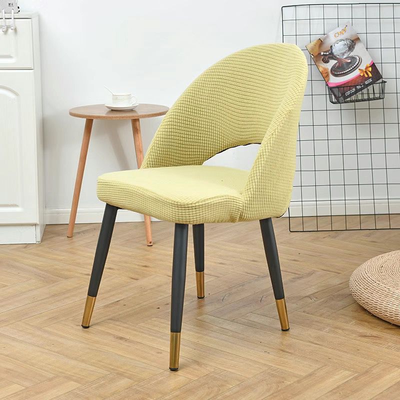 1Pcs Curved Chair Cover Hollow Back Jacquard Arc Armchair Covers Dining Chair Covers Spandex Home Bar Hotel House De Chaise: light green