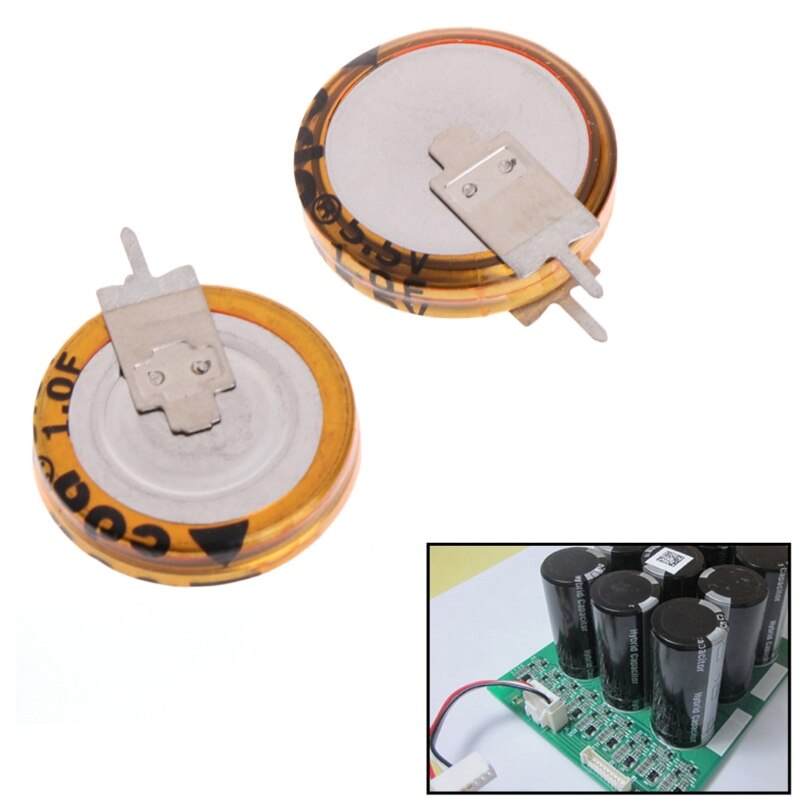 2 Pcs Universale 5.5 V 1.0F Super-Condensatore V-Tipo di Pulsante Smart 5 millimetri di Capacità Whosale &amp; Dropship