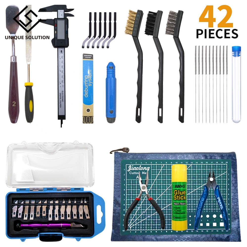 45 Stuks 3D Printer Onderdelen 3D Print Removal Tools Kit 3D Print Afwerking Tool Retouch Gebruik Voor 3d Printer Pla hars Printer Model: 42 pieces kit