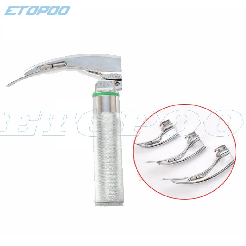 Espejo de acero inoxidable para intubación, laringoscopio, laringoscopio de fibra óptica para adultos y niños