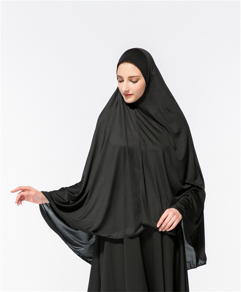 Muslimsk huva stor hijab islamiska kvinnor eid bönomantel arabiska tjejer täcka huvud dyrka huvudduk khimar jilbab bara toppen