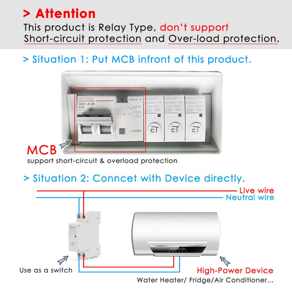 Din Schiene Mini Wifi Circuit Breaker 1P 50A eWelink App Fernbedienung für Smart home Smart Wifi Relais Schalter