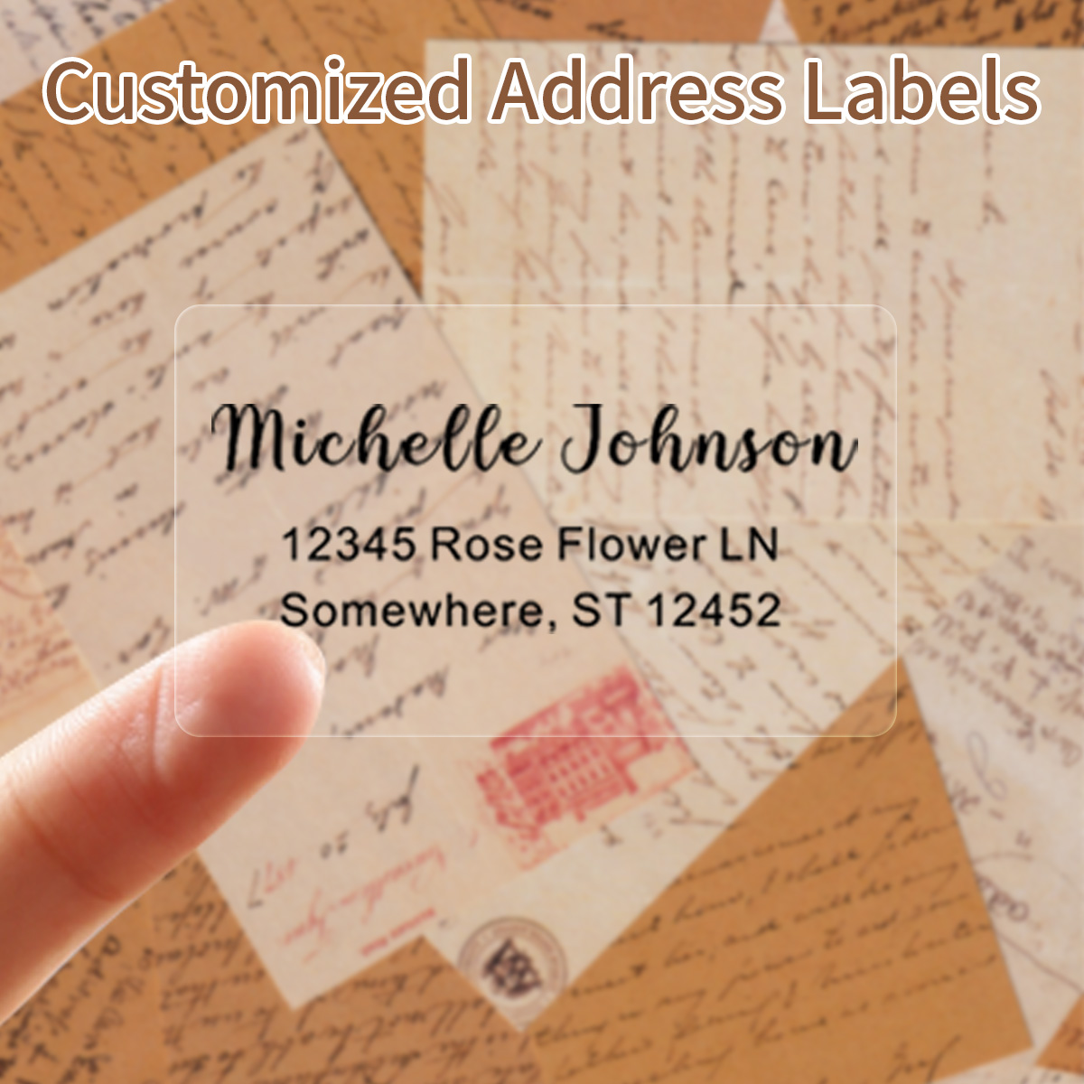 Custom Transparent Square Address Labels - Waterpr... – Grandado