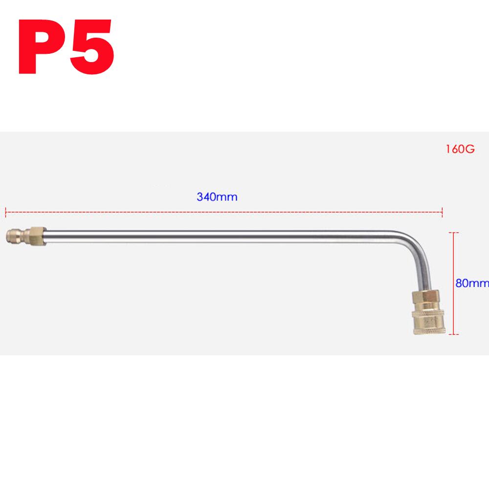 Curved Extension Wand With 1/4" Quick Plug &amp; Connector Lance Spear For High Pressure Washer Sink: Silver