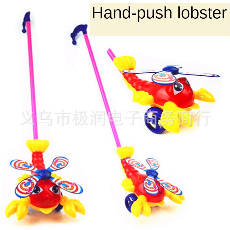 Trotteur pour bébé, chariot, jouet, pôle unique, enfant, pousser, pousser, garçon, fille, fille, pousser, avion, papillon, homard, 1 paire: Pousser le homard
