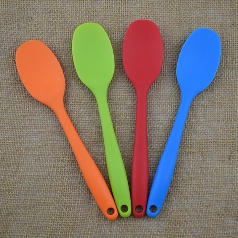 Cuillère Flexible en Silicone résistant à la chaleur, spatule à Long manche, grattoir antiadhésif, cuillères à crème glacée, pelle ustensile de cuisine