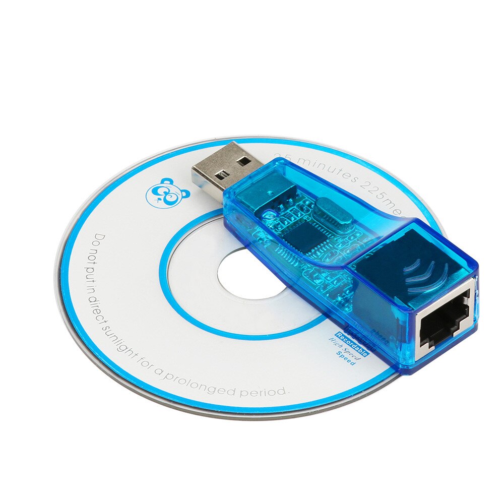 2017 Hot USB 2.0 Para LAN Ethernet RJ45 10/100Mbps Placa de Rede Adaptador azul para PC Android