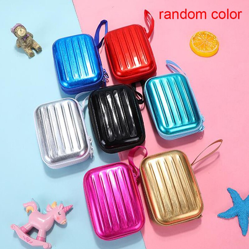 1PC Luggage Model Square Tin Iron Box / Mini Pouch / Key Purse / Pencil Case/steel Box/coin Storage Bag/headset Bag: RC