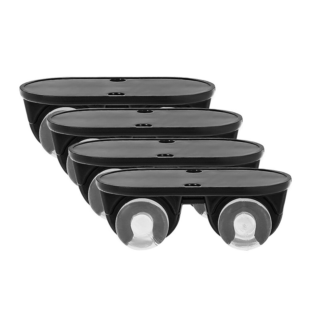 4pcs Storage Box Pulley Caster Self-Adhesive Unidirectional Furniture Wheel Home Silent Scratches Box Wheels Storage Box Casters: Black