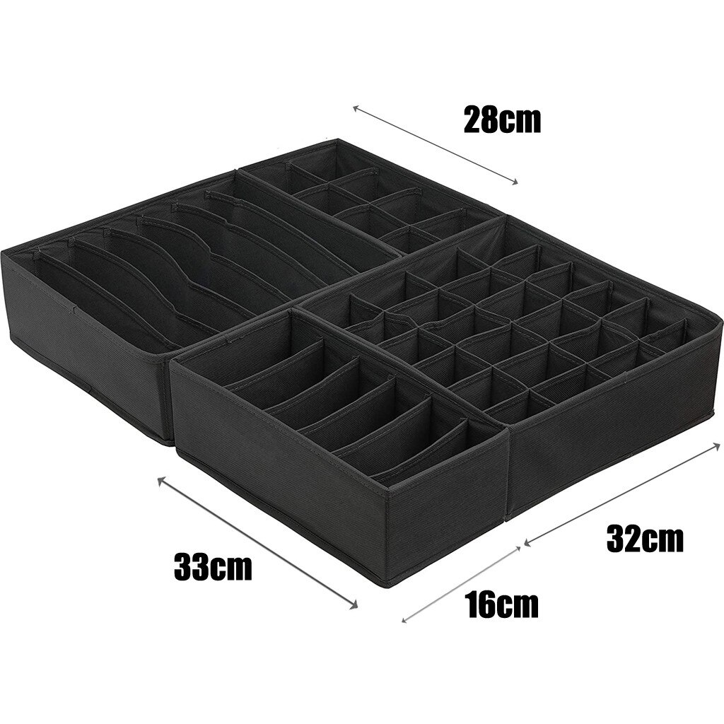 40 # Ondergoed Organizer Box, sokken/Sjaal/Beha Grid Garderobe Lade Organizer Opvouwbare Closet Stof Thuis Container