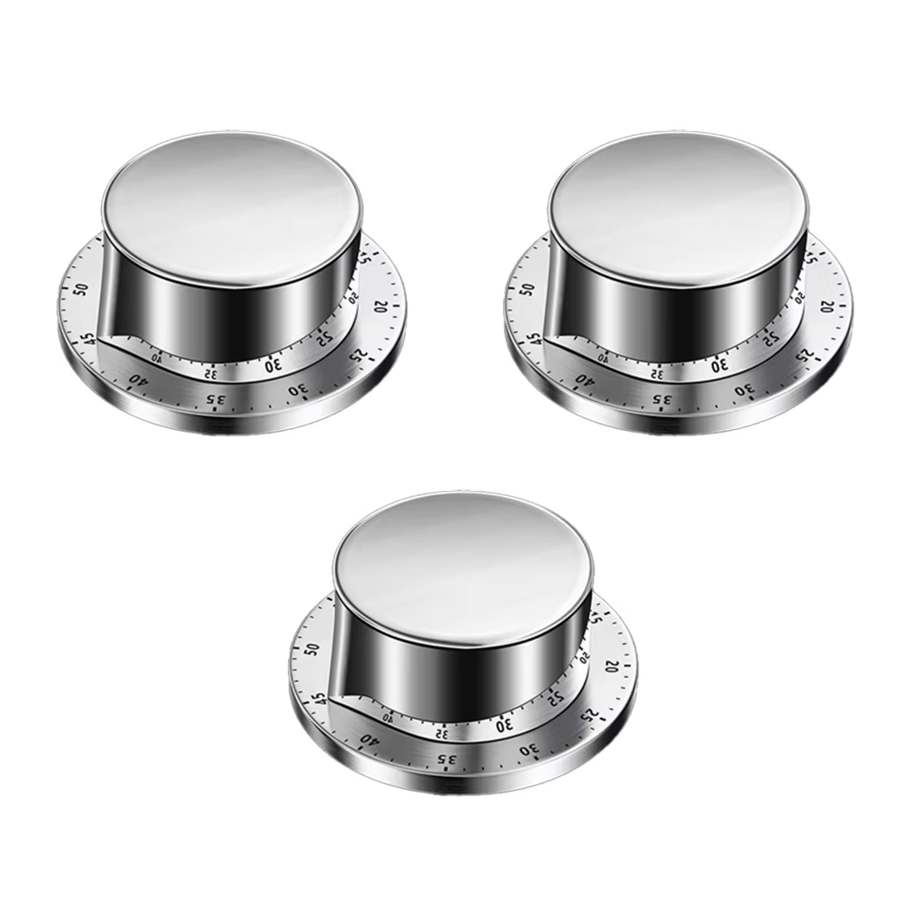 Temporizador de cocina mecánico magnético, reloj de cuenta regresiva de acero inoxidable de 55 minutos para el hogar, la oficina y los lugares públicos: Gris