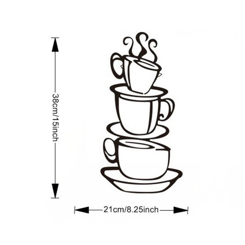 Filiżanka kawy naklejki ścienne kalkomania wymienny DIY kawa dekoracyjna naklejka robić kuchni jadalnia naklejki dekoracyjne robić domu: 01
