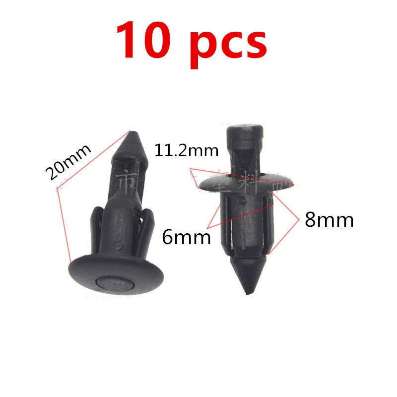 10 Clips de carénage de vélo, pour Hon da Yamaha Suzuki, trou de 6mm