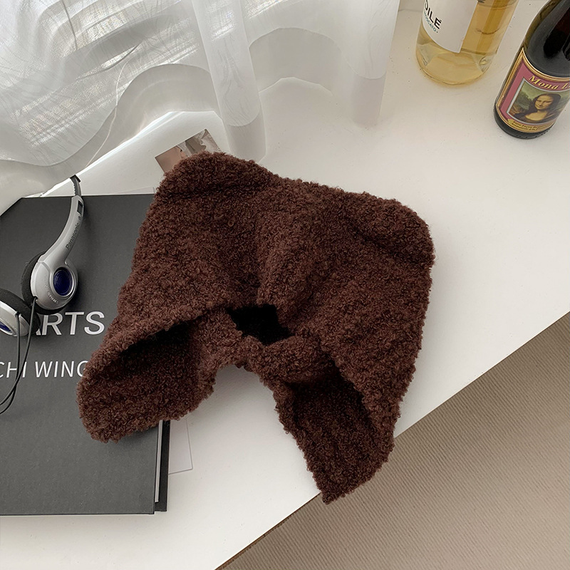 Japanse Kawaii Vrouwen Hoeden Schattige Beer Oren Pluche Mutsen Herfst En Winter Warm Gehoorbescherming Gebreide Touw Bommenwerper Hoed: Sky Blue