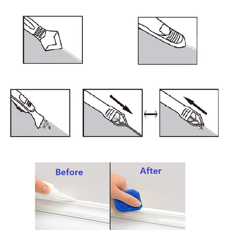 18 stykker kit til tætningsværktøj, tætningsværktøj silikone fugemasse efterbehandlingsværktøj fugemasse skraber fugemasse fjerner fugemundstykke