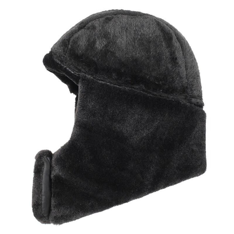 Ski Cap Catcher Hat Eskimo Hat Winter Cap Black Snow Cap Thermal Winter Face Cap Men Outdoor Cycling Windproof Warm Hat