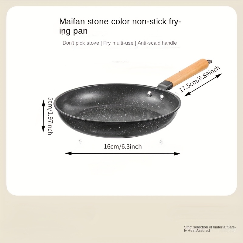 Non-stick stegepande bøfpande fiskepande husholdnings dyb jern stegepande: Hvid