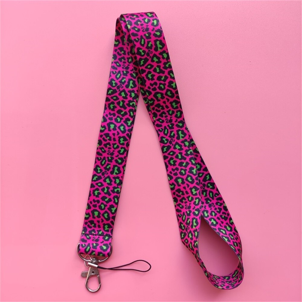 Frauen Liebe Leopard Kreditkarte Ich würde Halfter Tasche Schüler Reise Karte Abdeckung Abzeichen Zubehör Arbeit Name Karte Halfter: lang Seil