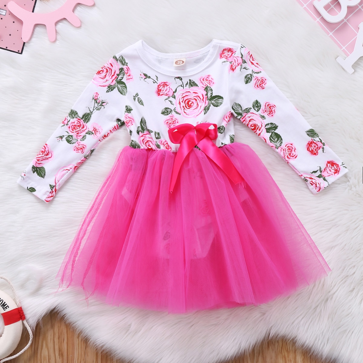 Nyfødt baby pige jumpsuit tyl blonder kjole klæde outfit blomsterkjole til baby piger