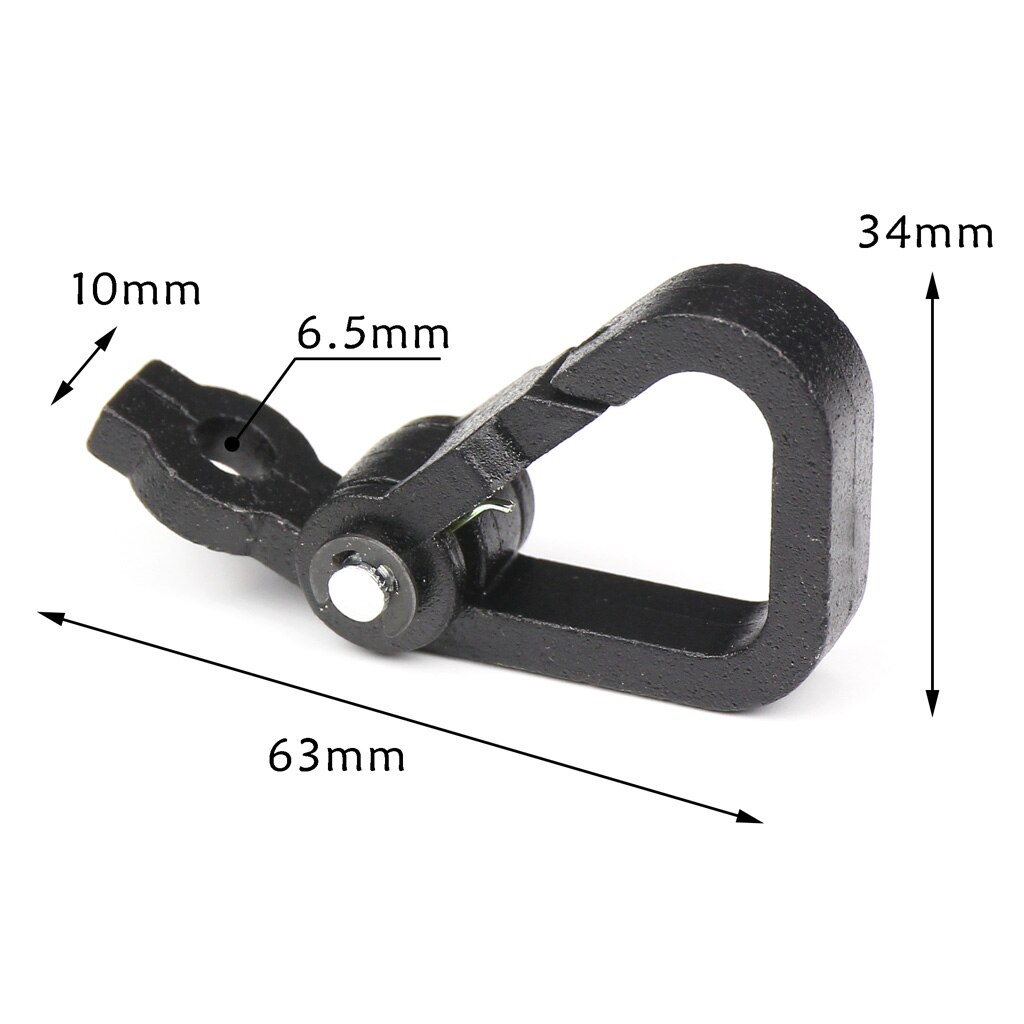 Aluminum Motorcross ATV Spring Clip Snap Hook Luggage Helmet Hanger Black