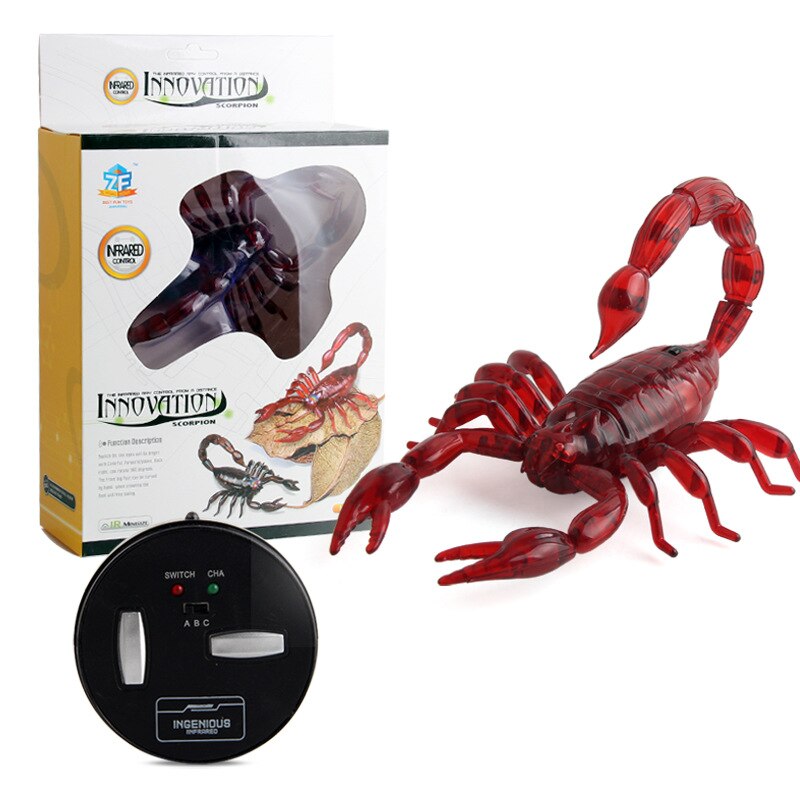 Rc scorpion fjernbetjening insektlegetøj nyhed elektrisk infrarød induktion realistiske krybdyr vanskeligt legetøj: Rød