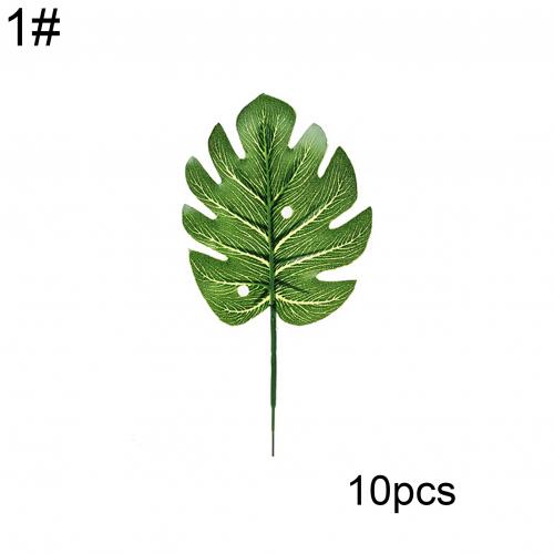10Stck Künstliche Monstera Schildkröte Blatt Pflanze Hintergrund Zauberstab Partei Dekoration: 1