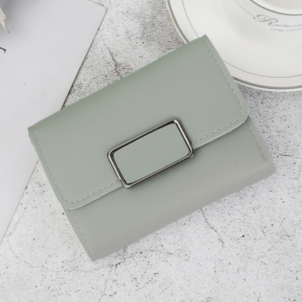 Women Leather Small Wallet Card Holder Solid Color Short Lovely Purse Zip Coin Purses Clutch Handbag Coin Purse: A