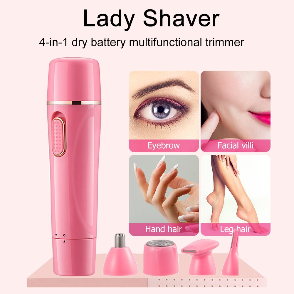 4 In 1 Multifunction Portable Nose Ear Hair Trimmer Set Wireless Cutter Beard Shaver Face Nose Sideburns Hair Removal Device