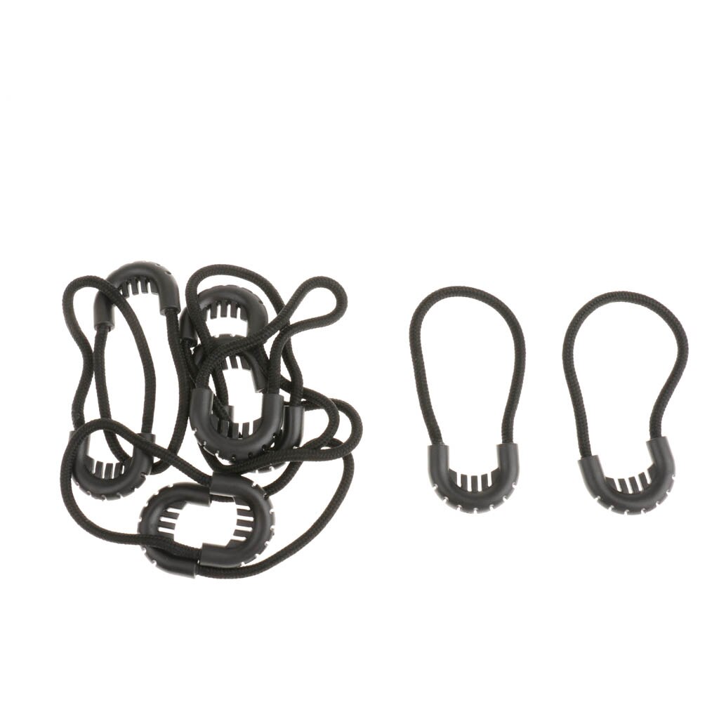 10x Zipper Pulls Cord Rope Ends Lock Zip Slider For DIY Clothing/Bags Garment Black Apparel Accessories Replacement