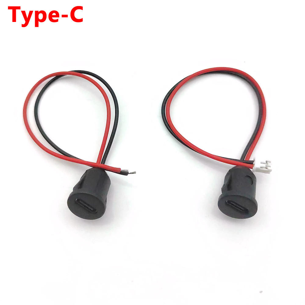 10 USB Connector Type-C Waterproof with PH 2.0 nut locking plate Waterproof Female Socket High Current Fast Charging jack port