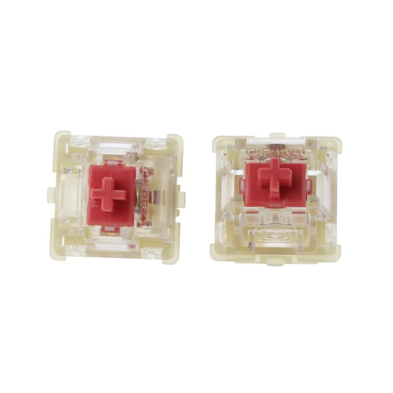 Interruptor original cereja mx rgb, interruptor vermelho rosa silencioso 3 pinos para teclado mecânico 2 peças