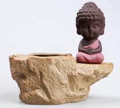 Buddha Ceramic Vase Flower Pots Planters Home Decorative Flower Vases Purple Clay Porcelain Planter: 04
