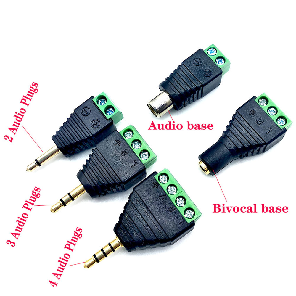 3.5mm 2/3/4 pole stekker/vrouwelijke schroef terminal socket mono/stereo connector 3.5mm 1/8 Inch hoofdtelefoon audio-ingang adapter