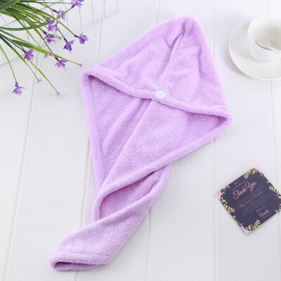 Femmes natation serviette 1PC cheveux séchage enveloppement filles dame de natation serviette séchage rapide chapeau chapeau Turban peignoir casquette de bain outils: purple