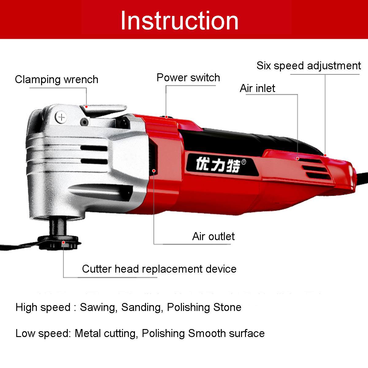 720W Multi-Tools Multifunction Tool Oscillating Variable Speed Renovator Electric Home Decoration Trimmer Electric Saw