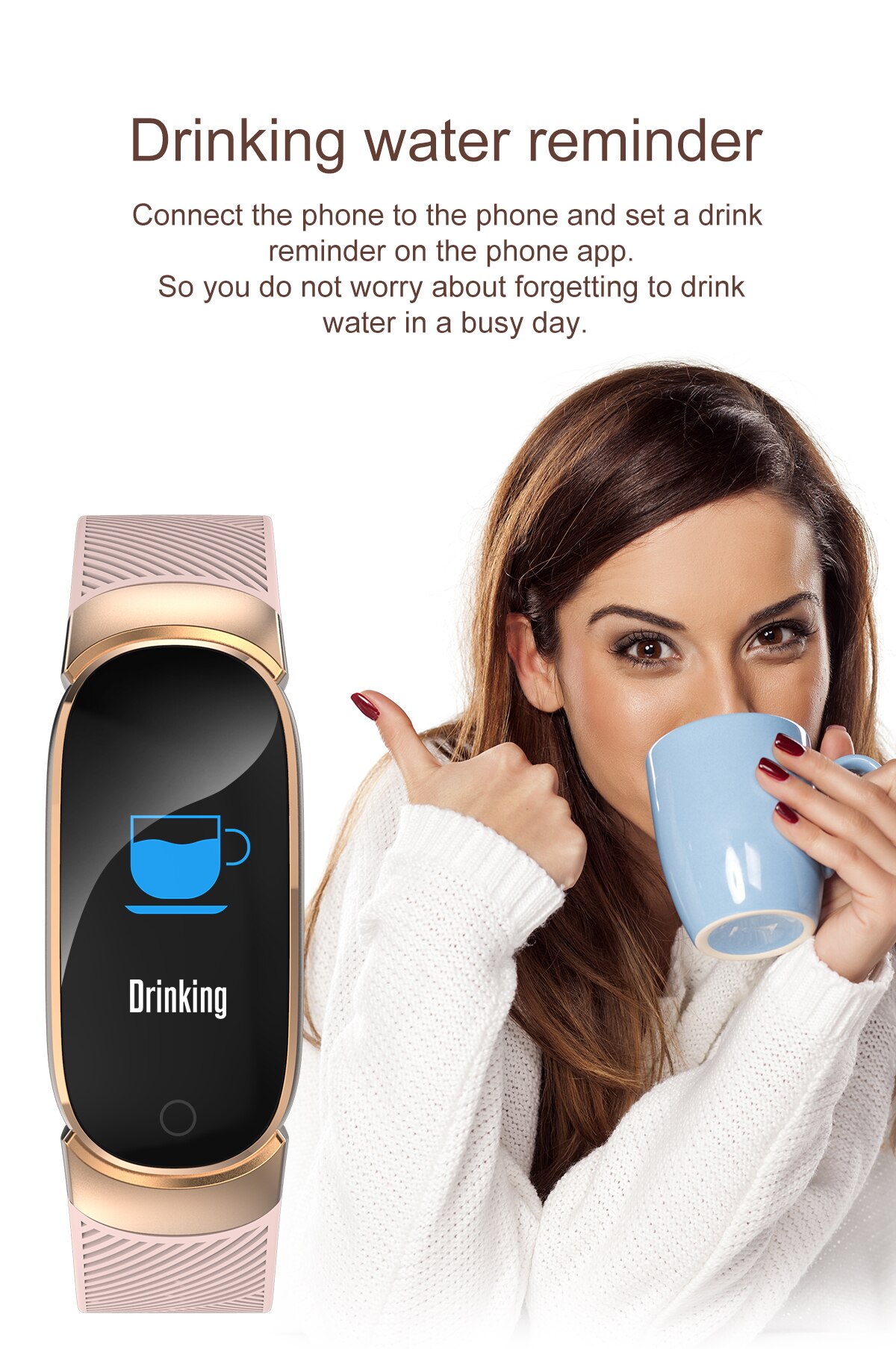 Smart Bracelet Fitness Tracker with 3 Heart Rate Monitor Waterproof Pedometer Sports Watch Smart Wristband