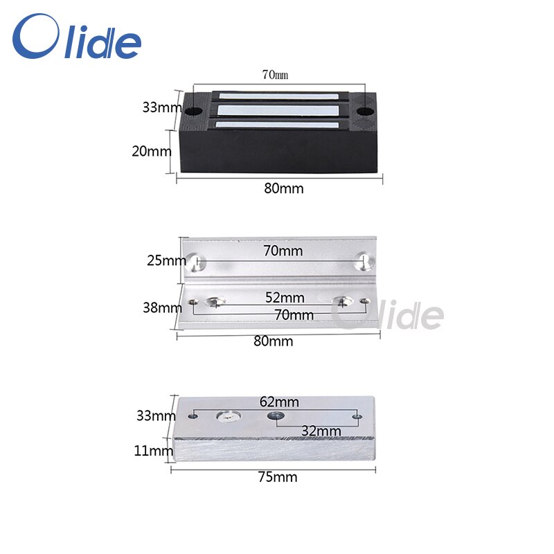 Magnetic Lock 60KG Electromagnetic Lock 12V/24V Mini Electric Metal Small Bolt Lock