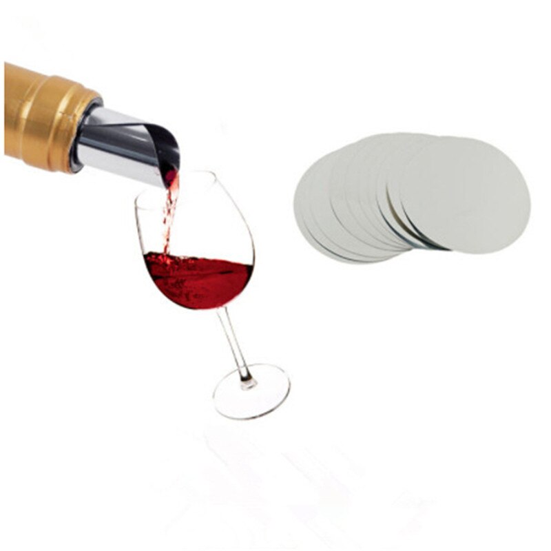 10 Stks/set Opvouwbare Wijn Schenker Aluminiumfolie Zilver Wijn Schenker Stop Gieten Disk Giet Uitloop Pack