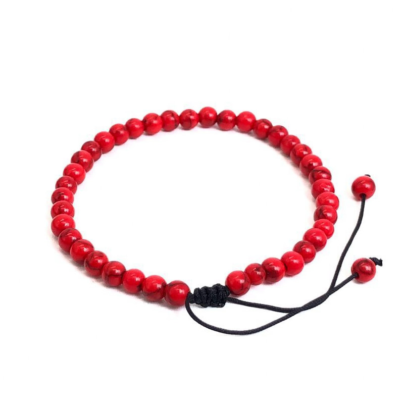 4mm Stone Beads Adjustable Bracelet For Men Shell turquoise malachite Chalcedony Onyx Woven Bracelets Women Yoga Jewelry: Green Dragonly
